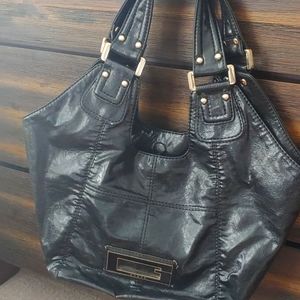 Vintage black leather Guess shoulder bag